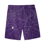 Purple Spider Web Pattern Print Men's Sports Shorts