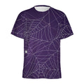 Purple Spider Web Pattern Print Men's Athletic T-Shirt