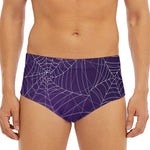 Purple Spider Web Pattern Print Men's Triangle Swim Briefs