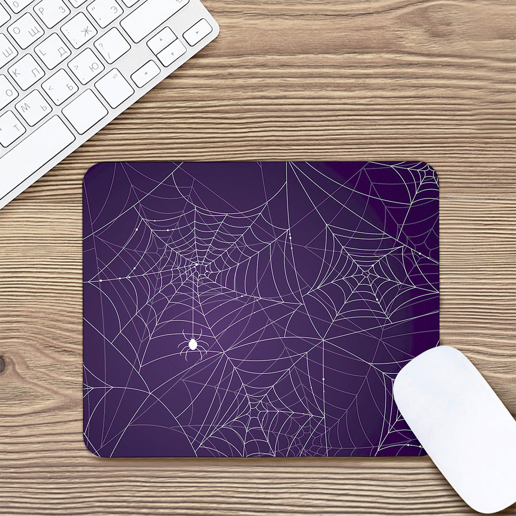 Purple Spider Web Pattern Print Mouse Pad