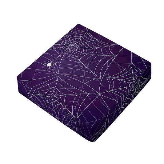 Purple Spider Web Pattern Print Outdoor Seat Cushion Cover