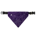 Purple Spider Web Pattern Print Over The Collar Dog Bandana