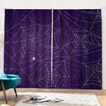 Purple Spider Web Pattern Print Pencil Pleat Curtains