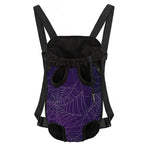 Purple Spider Web Pattern Print Pet Carrier Backpack