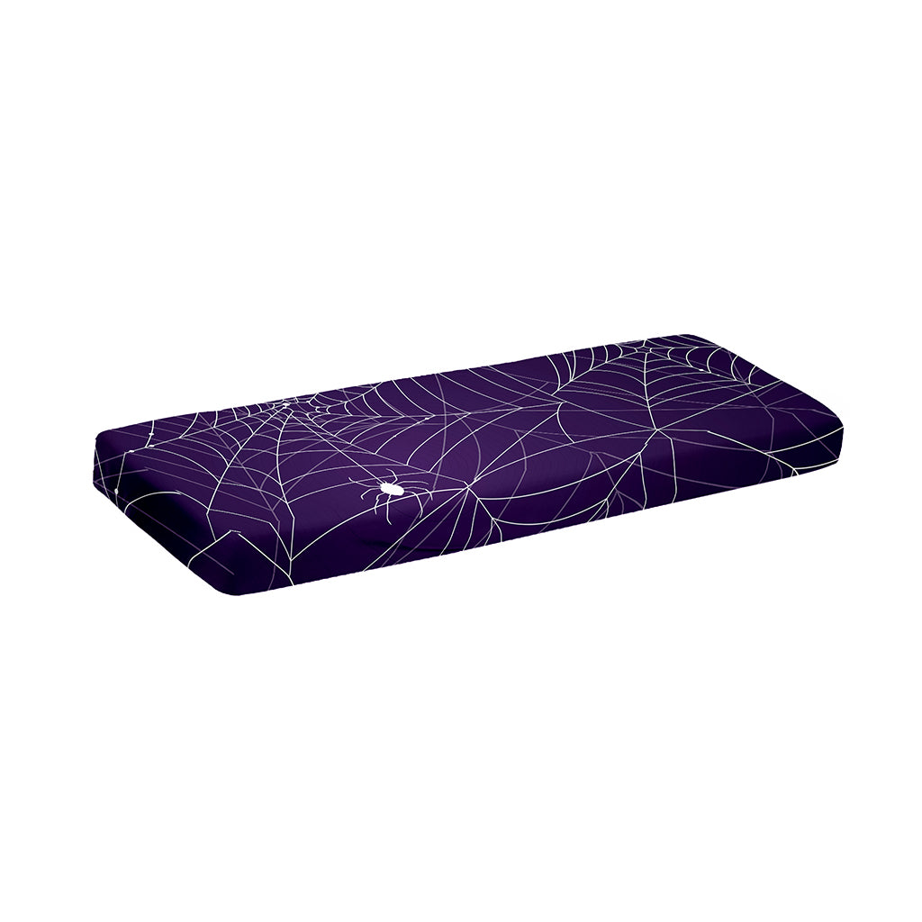 Purple Spider Web Pattern Print Piano Keyboard Cover