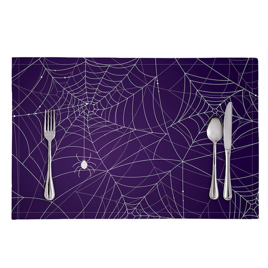 Purple Spider Web Pattern Print Placemat