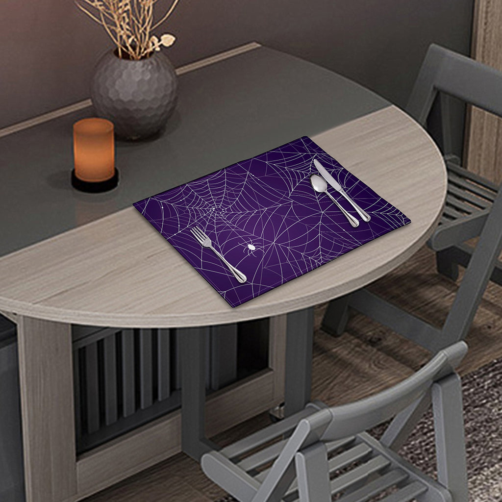 Purple Spider Web Pattern Print Placemat