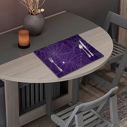 Purple Spider Web Pattern Print Placemat