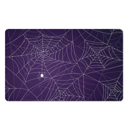 Purple Spider Web Pattern Print Polyester Doormat
