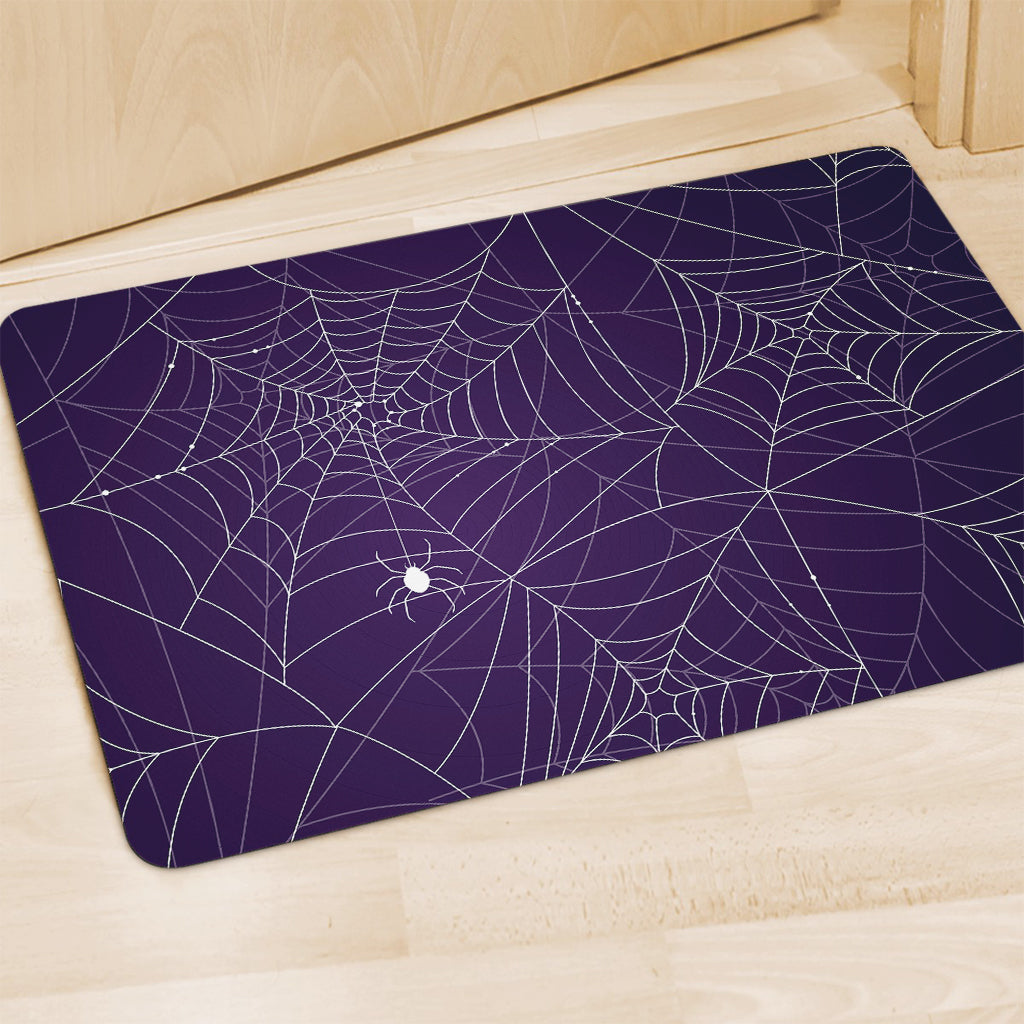Purple Spider Web Pattern Print Polyester Doormat