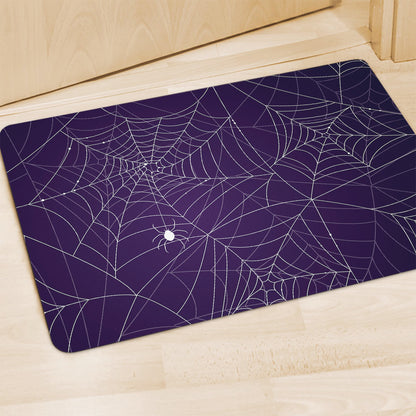 Purple Spider Web Pattern Print Polyester Doormat