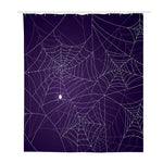 Purple Spider Web Pattern Print Polyester Shower Curtain