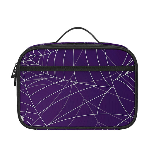 Purple Spider Web Pattern Print Portable Lunch Bag