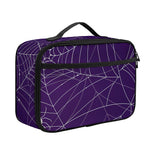 Purple Spider Web Pattern Print Portable Lunch Bag