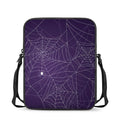 Purple Spider Web Pattern Print Rectangular Crossbody Bag