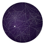 Purple Spider Web Pattern Print Round Blanket