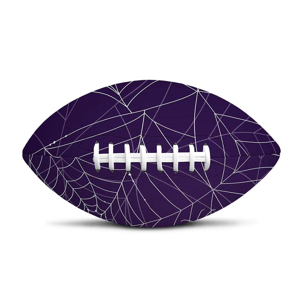 Purple Spider Web Pattern Print Rugby Ball