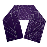Purple Spider Web Pattern Print Scarf