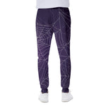 Purple Spider Web Pattern Print Scuba Joggers