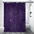 Purple Spider Web Pattern Print Shower Curtain