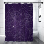 Purple Spider Web Pattern Print Shower Curtain