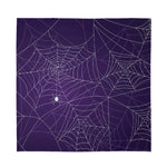 Purple Spider Web Pattern Print Silk Bandana