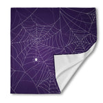 Purple Spider Web Pattern Print Silk Bandana