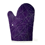 Purple Spider Web Pattern Print Single Oven Mitt