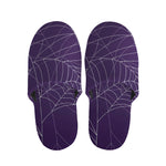 Purple Spider Web Pattern Print Slippers