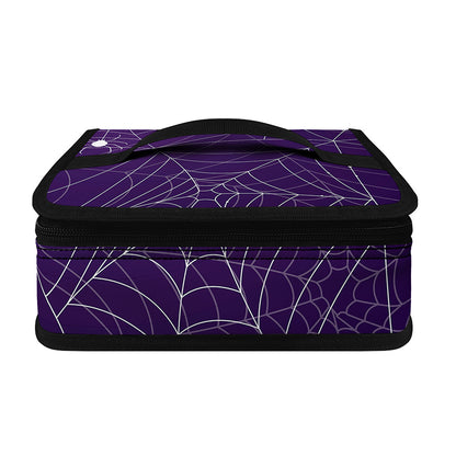 Purple Spider Web Pattern Print Small Lunch Bag
