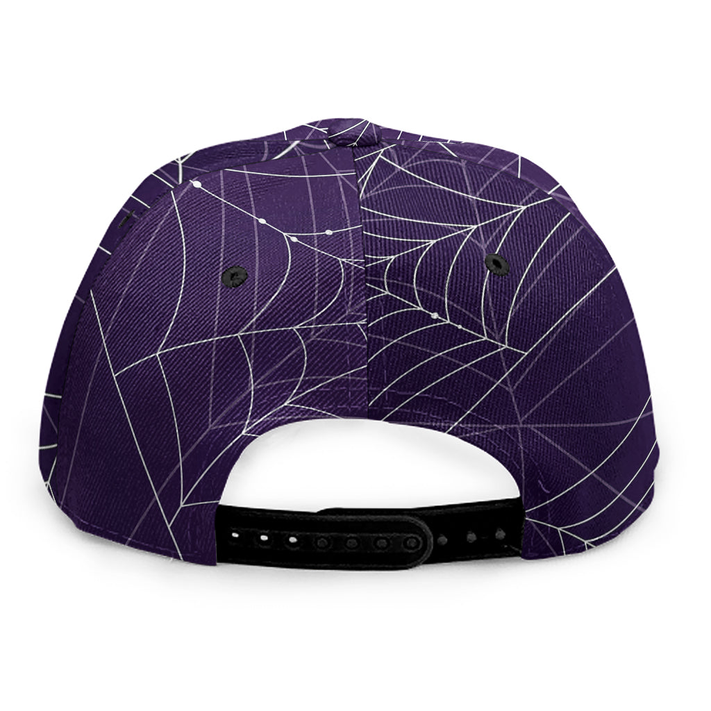 Purple Spider Web Pattern Print Snapback Cap