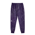 Purple Spider Web Pattern Print Sweatpants