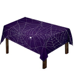 Purple Spider Web Pattern Print Tablecloth