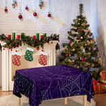 Purple Spider Web Pattern Print Tablecloth