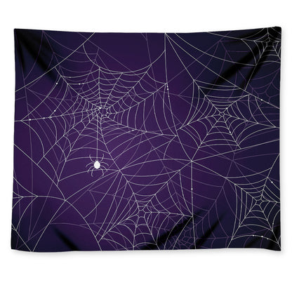 Purple Spider Web Pattern Print Tapestry
