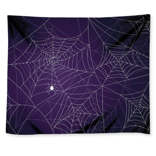 Purple Spider Web Pattern Print Tapestry