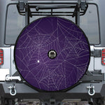 Purple Spider Web Pattern Print Tire Cover With Camera Hole