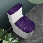 Purple Spider Web Pattern Print Toilet Lid And Tank Cover Set