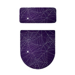 Purple Spider Web Pattern Print Toilet Lid And Tank Cover Set