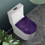 Purple Spider Web Pattern Print Toilet Lid Cover