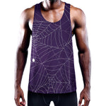 Purple Spider Web Pattern Print Training Tank Top