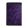 Purple Spider Web Pattern Print Trifold Wallet