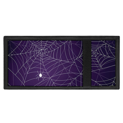 Purple Spider Web Pattern Print Trifold Wallet