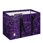 Purple Spider Web Pattern Print Utility Tote Bag