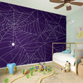 Purple Spider Web Pattern Print Wall Sticker