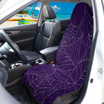 Purple Spider Web Pattern Print Waterproof Car Seat Cover