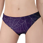 Purple Spider Web Pattern Print Women's Panties