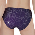 Purple Spider Web Pattern Print Women's Panties