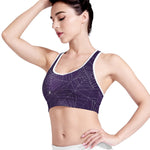 Purple Spider Web Pattern Print Women's Sports Bra