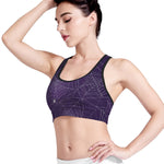 Purple Spider Web Pattern Print Women's Sports Bra